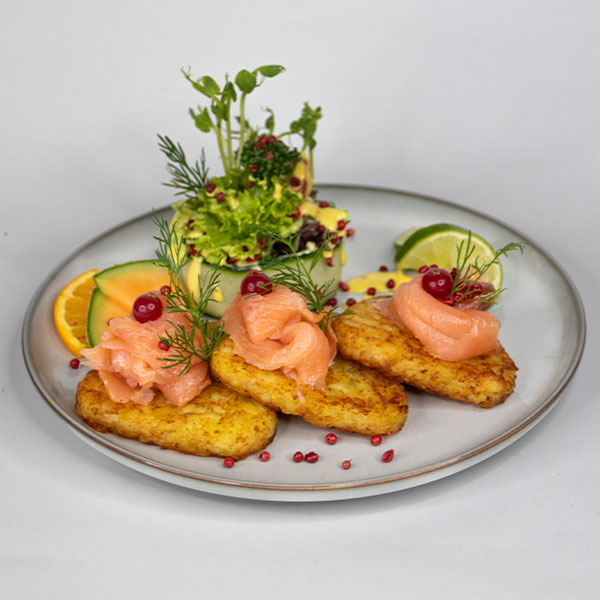 Kartoffelrösti mit Räucherlachs