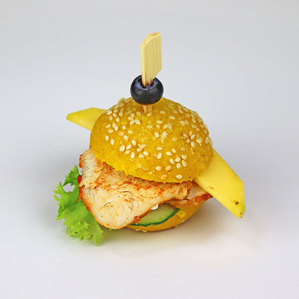 Fingerfood – Miniburger mit Hähnchen, Mango und Gurke